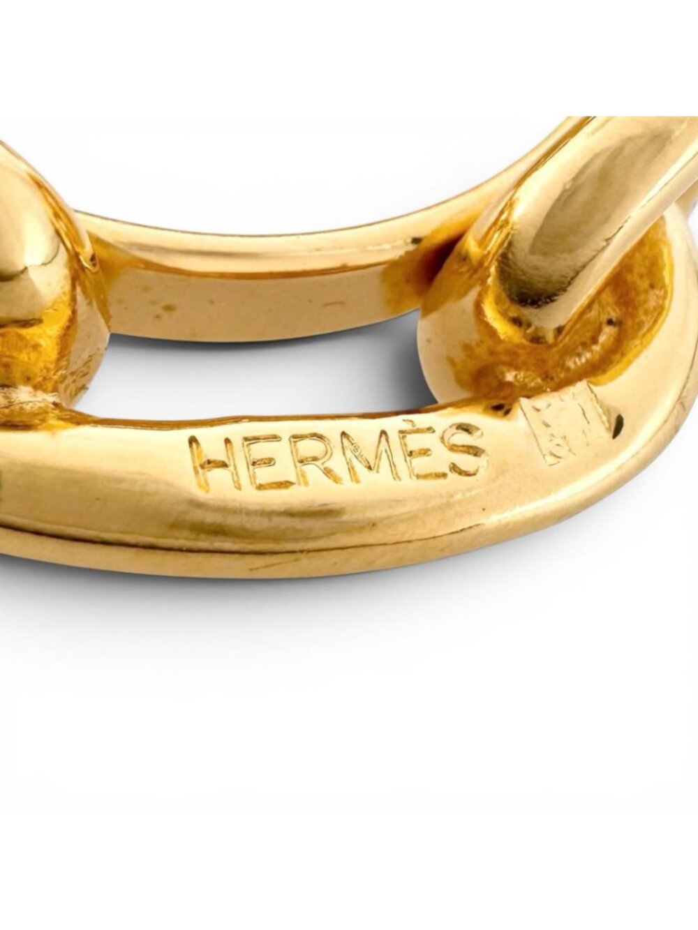 Hermes Legate Chain Motif Chaine D'Ancre Scarf Closure Ring Gold - Picture 4 of 4
